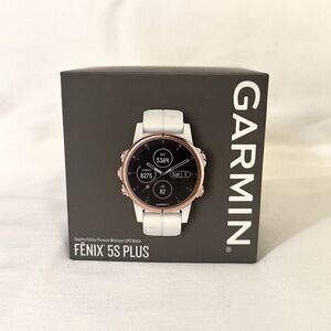 Garmin Fenix 5S Plus Sapphire Edition Premium GPS Watch, 42mm White/Rose Gold